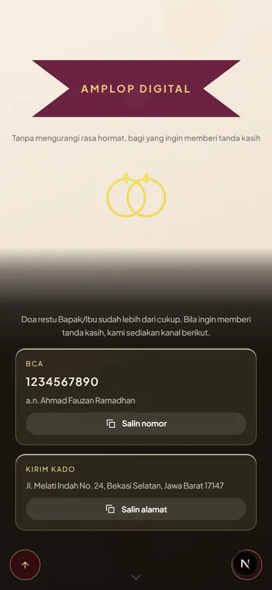 Amplop digital: tampilan undangan contoh tema Serba Ada