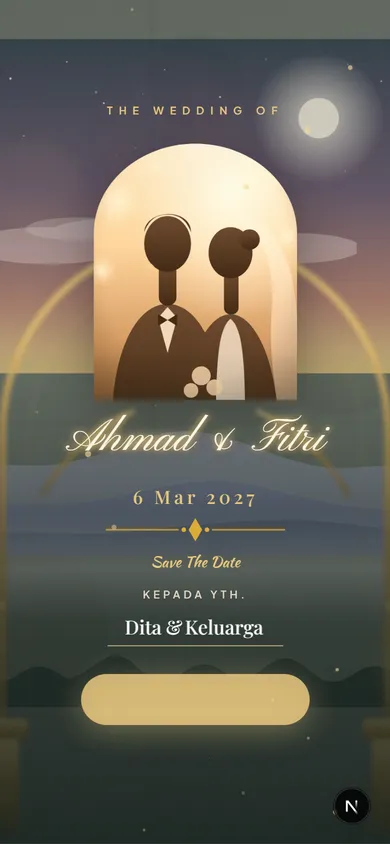 Sampul menyebut nama tamu: tampilan undangan contoh tema Serba Ada